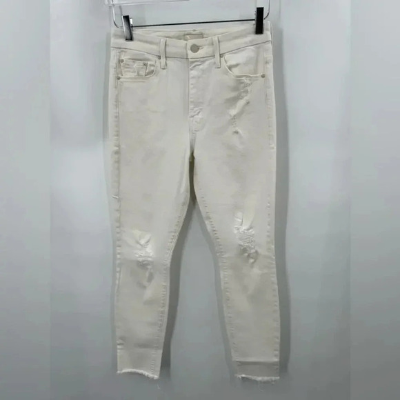 Mother Denim High Waisted Looker Ankle Fray Tea And Biscuits  Size 27 Jeans B895 - Picture 2 of 6